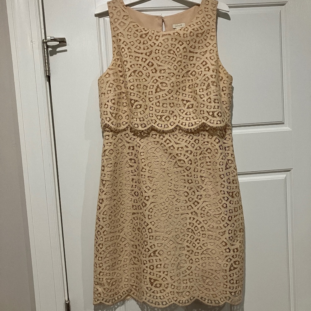 J. Crew Tiered Shift Dress (Lace) - Size 8